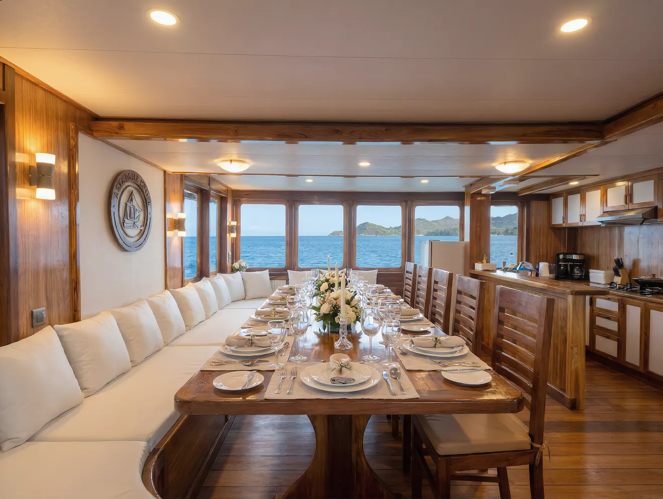 Indoor-Dining Area | Naturalia Cruise | Komodo National Park Indoor-Dining Area | Naturalia Cruise | Komodo National Park