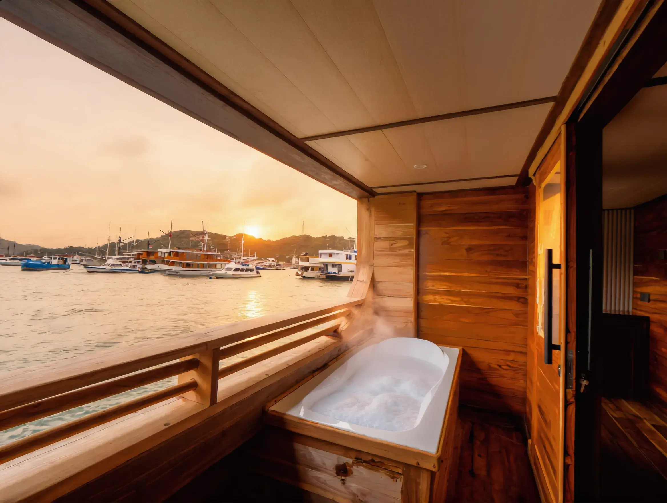 Master Cabin Bathtub | Naturalia Cruise | Komodo National Park Master Cabin Bathtub | Naturalia Cruise | Komodo National Park